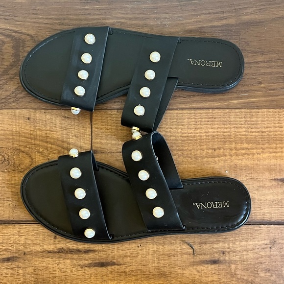 Merona Target beaded black sandals - Picture 1 of 4